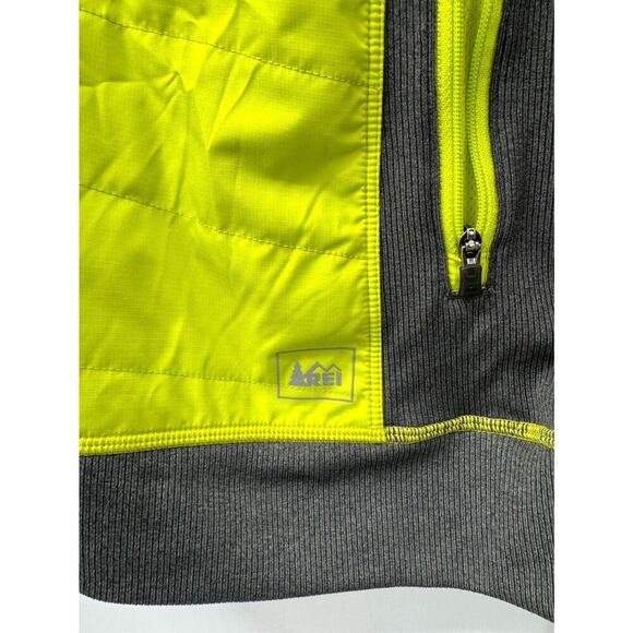 REI Jacket Women's XL Green Black Full Zip Pockets Thamhole Sleeve Mock Neck - Picture 5 of 8